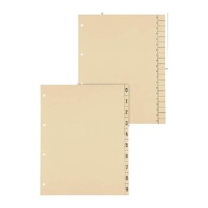 Trennblätter DIN A4 0-9 chamois, 250 g/qm, 100 St.