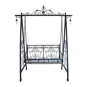 Garden Pleasure Schaukelbank KARI 950390 schwarzbraun Metall 178,0 cm