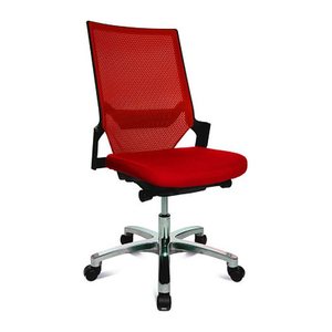 Topstar Bürostuhl Autosynchron®-1 Alu, AU1090 T31 Stoff rot, Gestell alu