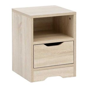 WOHNLING Nachttisch quadratisch Spanplatte sonoma-eiche 31,0 x 31,0 x 43,0 cm, 1 St.