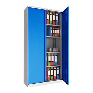 phoenix Stahlschrank SCL1891GBK grau, blau 4 Fachböden 91,5 x 37,0 x 183,0 cm, zerlegt, 1 St.
