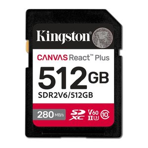 SD Card 512GB Kingston SDXC React+ 280R/150W Reader retail