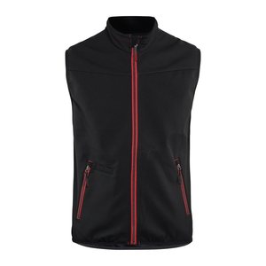 BLAKLÄDER® unisex Softshellweste 3850 schwarz, rot Größe M