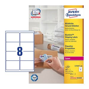 AVERY Zweckform Versandetiketten L7165-100 weiß 99,1 x 67,7 mm, 100 Blatt