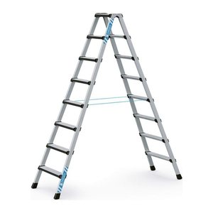 ZARGES Stehleiter beidseitig Comfortstep B silber 2x 8 Stufen, H: 218,0 cm