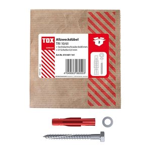 TOX TRI 10/61 010601161 Dübel mit Schrauben Ø 10 mm x 61 mm, 2 St.