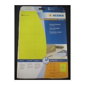 HERMA Etiketten 4466 gelb 70,0 x 37,0 mm, 20 Blatt