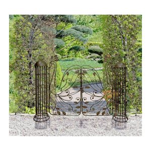 Garden Pleasure Rankbogen mit Tor PACAYA Metall schwarz gebogen 153,0 x 27,0 x 122,0 cm, 1 St.