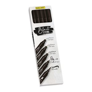 ONLINE® Black Lettering Acrylstifte-Set schwarz 5 St.