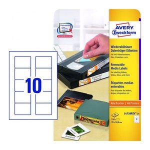 AVERY Zweckform Etiketten L4738REV-25 weiß 70,0 x 50,8 mm, 250 Etiketten