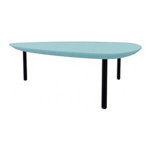 fm TRESTA Beistelltisch dreieckig abgerundet MDF-Platte pastellblau 98,0 x 91,0 x 31,0 cm, 1 St.