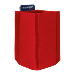 magnetoplan Stiftehalter magnetoTray SMALL rot Filz 6,0 x 6,0 x 10,0 cm
