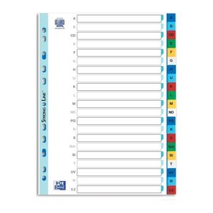 OXFORD Ordnerregister DIN A4 Vollformat A-Z farbig 21-teilig, 1 Satz