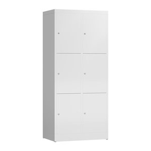 ClassiX Schließfachschrank signalweiß X-523327, 6 Schließfächer 80,0 x 50,0 x 180,0 cm