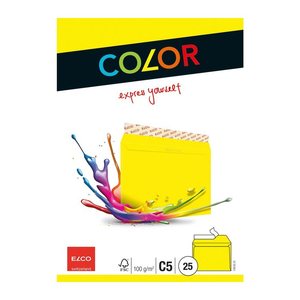 ELCO Briefumschläge Color DIN C5 ohne Fenster intensivgelb haftklebend 25 St.