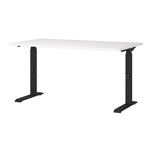 GERMANIA DOWNEY höhenverstellbarer Schreibtisch weiß rechteckig, C-Fuß-Gestell schwarz 140,0 x 80,0 cm