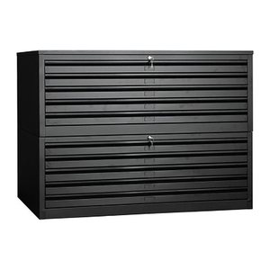 Gürkan Planschrank schwarz 10 Schubladen 140,0 x 95,0 x 105,0 cm, 1 St.