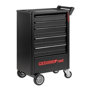 GEDOREred GEDWorker R20152205 Werkstattwagen mit Lochwand schwarz 5 Schubladen