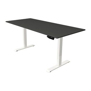 Kerkmann Move 1 elektrisch höhenverstellbarer Schreibtisch anthrazit rechteckig, T-Fuß-Gestell weiß 180,0 x 80,0 cm