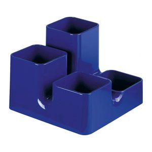 arlac® Stiftehalter blau Polystyrol 4 Fächer 13,0 x 13,0 x 9,0 cm