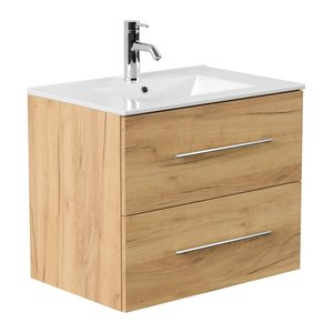 POSSEIK Waschbecken mit Unterschrank HOMELINE 70 eiche gold 71,0 x 46,5 x 53,8 cm