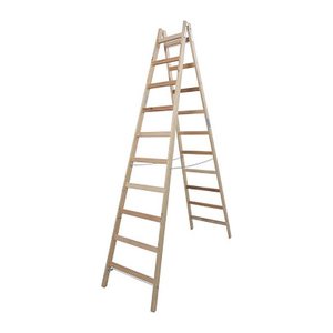 KRAUSE Stehleiter beidseitig STABILO natur 2x 10 Sprossen, H: 280,0 cm