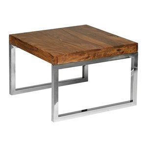 WOHNLING Beistelltisch quadratisch Massivholz sheesham 60,0 x 60,0 x 40,0 cm, 1 St.
