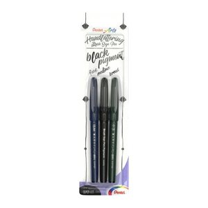Pentel XSES14/3-ANN2 Brush-Pen schwarz, 3 St.