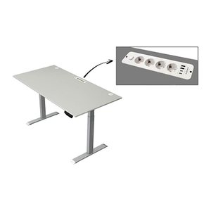 Kerkmann Move 1 plus elektrisch höhenverstellbarer Schreibtisch lichtgrau rechteckig, T-Fuß-Gestell grau 160,0 x 80,0 cm
