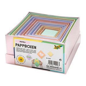 folia PASTELL Geschenkboxen-Set bunt, 12 St.
