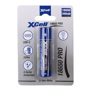 XCell® Akku Li-Ion 18650 3400 mAh, 1 St.
