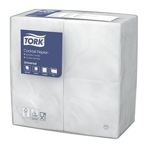 TORK Servietten Cocktail Universal weiß 1-lagig 23,8 x 23,8 cm, 500 St.
