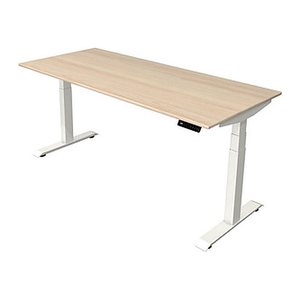 Kerkmann Move 4 elektrisch höhenverstellbarer Schreibtisch ahorn rechteckig, T-Fuß-Gestell weiß 180,0 x 80,0 cm