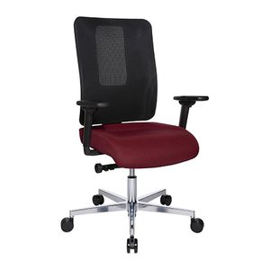 Topstar Bürostuhl Sitness Open X (N) Deluxe Alu mit Schiebesitz, OX39WTW2 T270 Stoff rot, Gestell alu