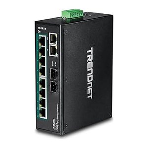 TRENDnet Industrial Switch 10-Port Gbit PoE+ DIN-Rail