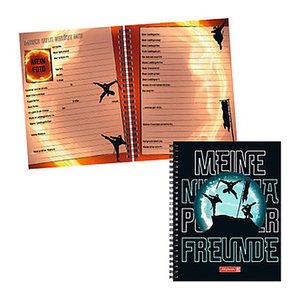 BRUNNEN Freundebuch Ninja Power ca. DIN A5 liniert, schwarz/blau Hardcover 80 Seiten, 1 St.