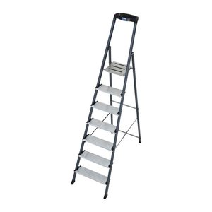 KRAUSE Stehleiter einseitig Securo schwarz 7 Stufen, H: 230,0 cm
