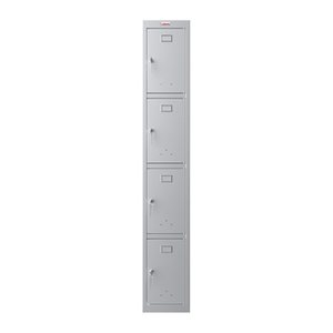 phoenix Spind Locker grau PL1430GGK, 4 Schließfächer 30,0 x 50,0 x 183,0 cm