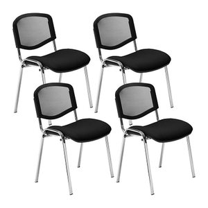 Nowy Styl Besucherstühle Iso Ergo Mesh schwarz Stoff, 4 St.