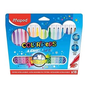 maped COLOR´PEPS LONG LIFE Filzstifte farbsortiert, 18 St.