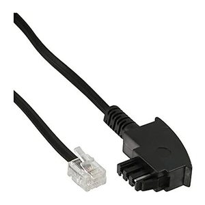 goobay TAE-F/RJ-11,RJ-14 Telefonkabel 6,0 m schwarz, 1 St.