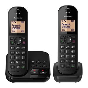 Panasonic KX-TGC422GB Duo Schnurloses Telefon-Set mit Anrufbeantworter schwarz