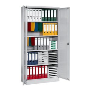 Gürkan Stahlschrank 100070 lichtgrau 4 Fachböden 92,0 x 42,0 x 195,0 cm, aufgebaut, 1 St.