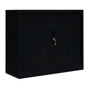 LÜLLMANN Schiebetürenschrank, 555139 tiefschwarz 2 Fachböden 120,0 x 45,7 x 105,0 cm