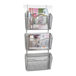 Zeller Wandprospekthalter Mesh silber DIN A4 3 Fächern 35,5 x 9,0 x 85,5 cm, 1 St.