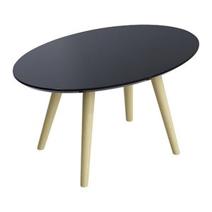 meet powered by PAPERFLOW SCANDI Beistelltisch oval MDF-Platte schwarz 65,0 x 40,0 x 35,0 cm, 1 St.