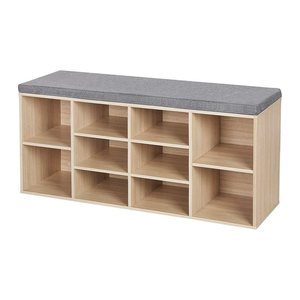 VASAGLE Schuhbank LHS10NLV1 eiche, grau Holz 104,0 cm