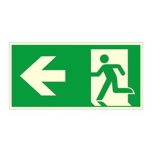 SafetyMarking® Rettungszeichen "Notausgang links" rechteckig 30,0 x 15,0 cm, 1 St.