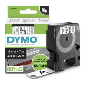 DYMO Schriftband D1 S0720830, 19 mm, schwarz auf weiß, 1 St.