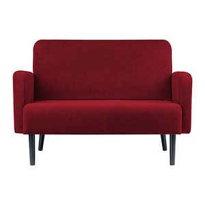 meet powered by PAPERFLOW 2-Sitzer Sofa LISBOA rot schwarz Stoff 124,0 x 81,5 x 83,0 cm, 1 St.
